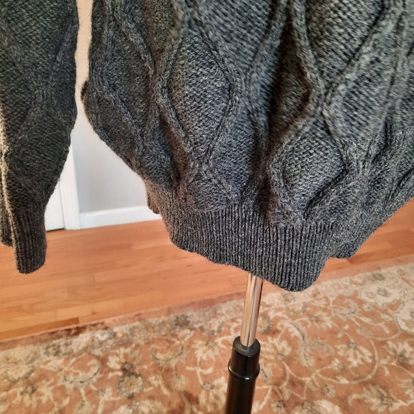 Vintage gray chunky wool half zip sweater - Picture 6 of 13